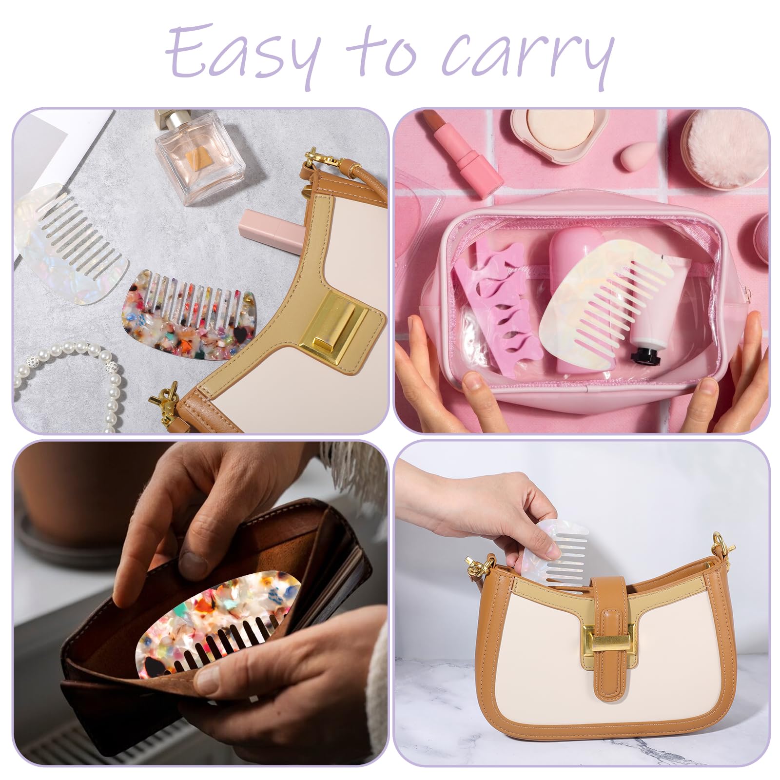 YUXIANLB travel comb compact design for wet or dry hair maintenance while traveling.