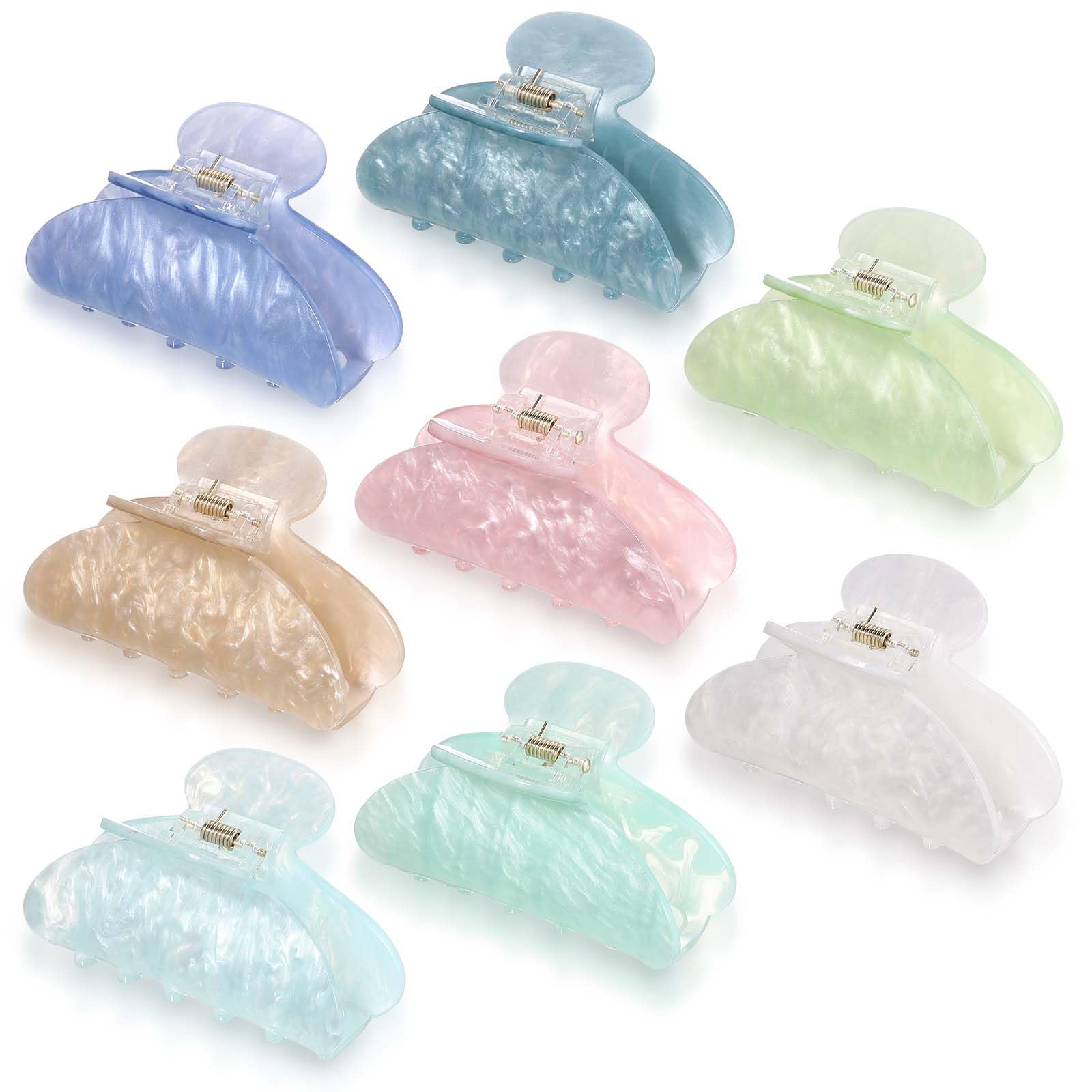 Yuxung acrylic claw clip in aqua color with secure non-slip grip for hair styling