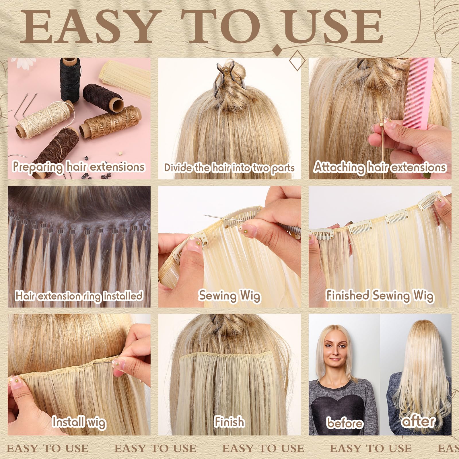 Yuxung silicone-lined beads demonstrate gentle, protective attachment for extensions.