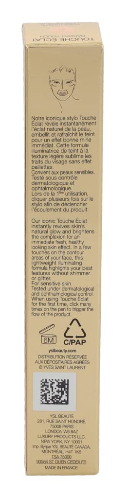 YSL Radiant Touch highlighting cheekbones and brow bone for sculpted glow.