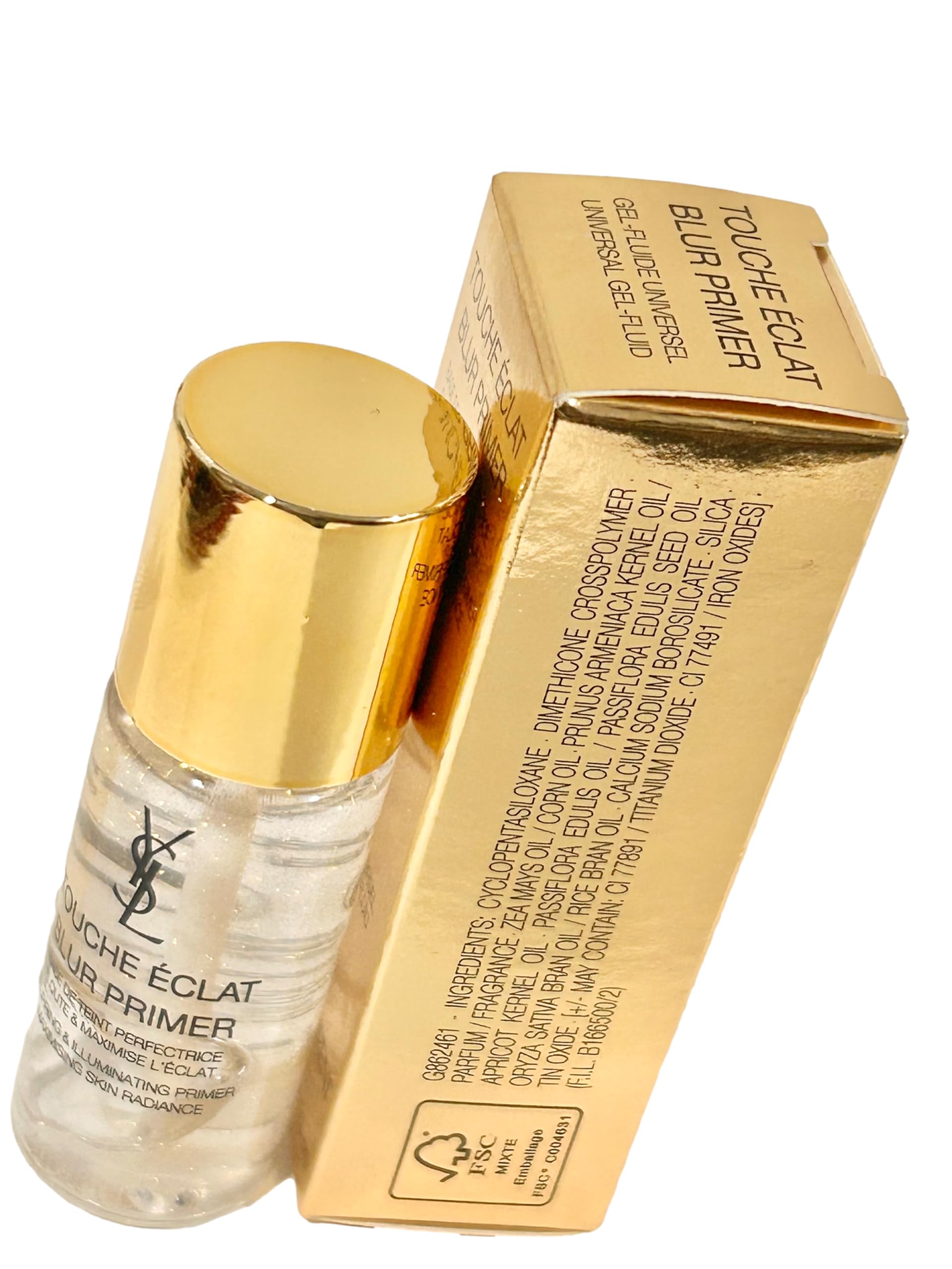 Yves Saint Laurent Touche Éclat Blur Primer mini closeup emphasizes skin-smoothing finish.
