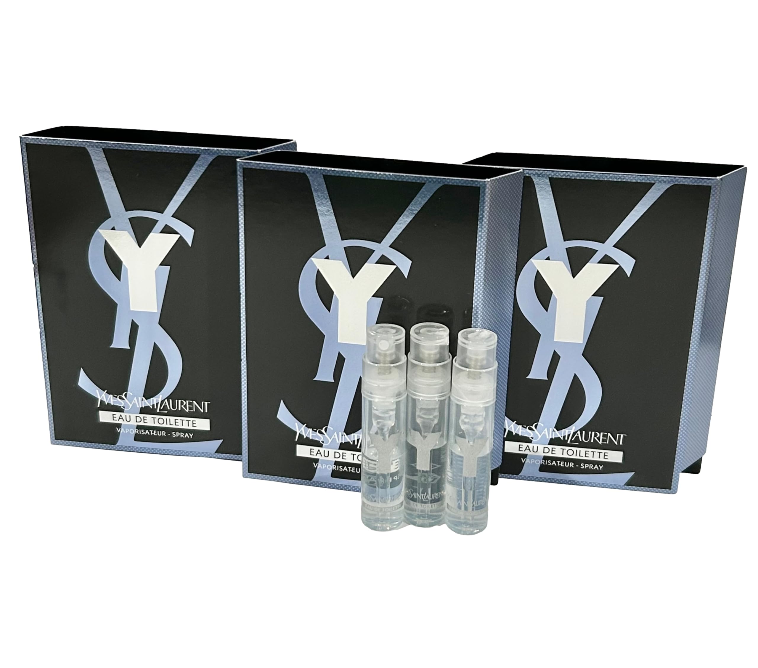 Yves Saint Laurent Y Men sample vial 1.2ml for on-the-go testing.