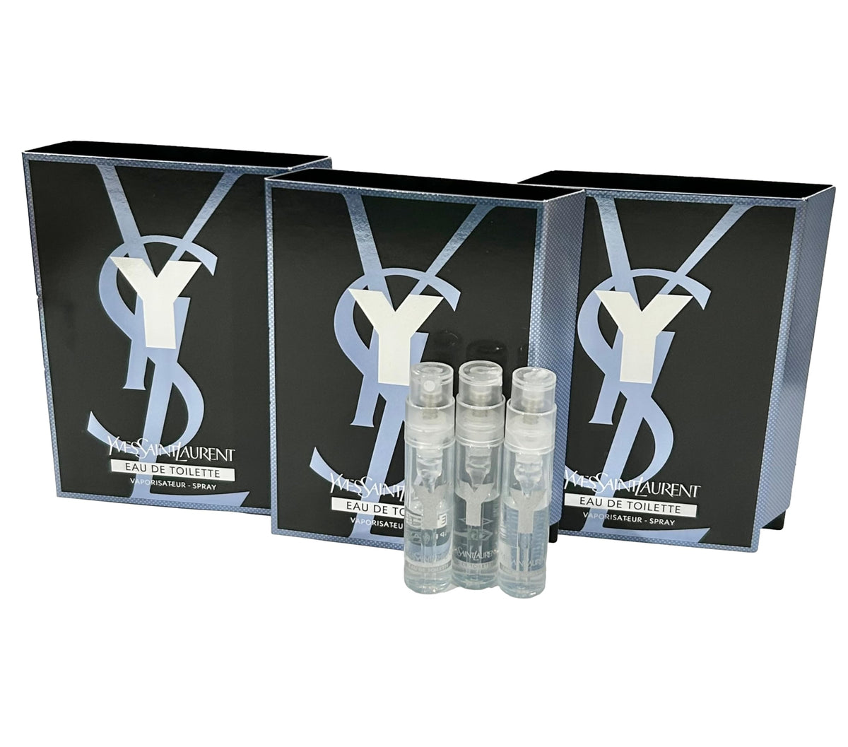 Yves Saint Laurent Y Men sample vial 1.2ml for on-the-go testing.