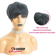 Yviann virgin-human-hair wig close-up texture shows soft premium feel
