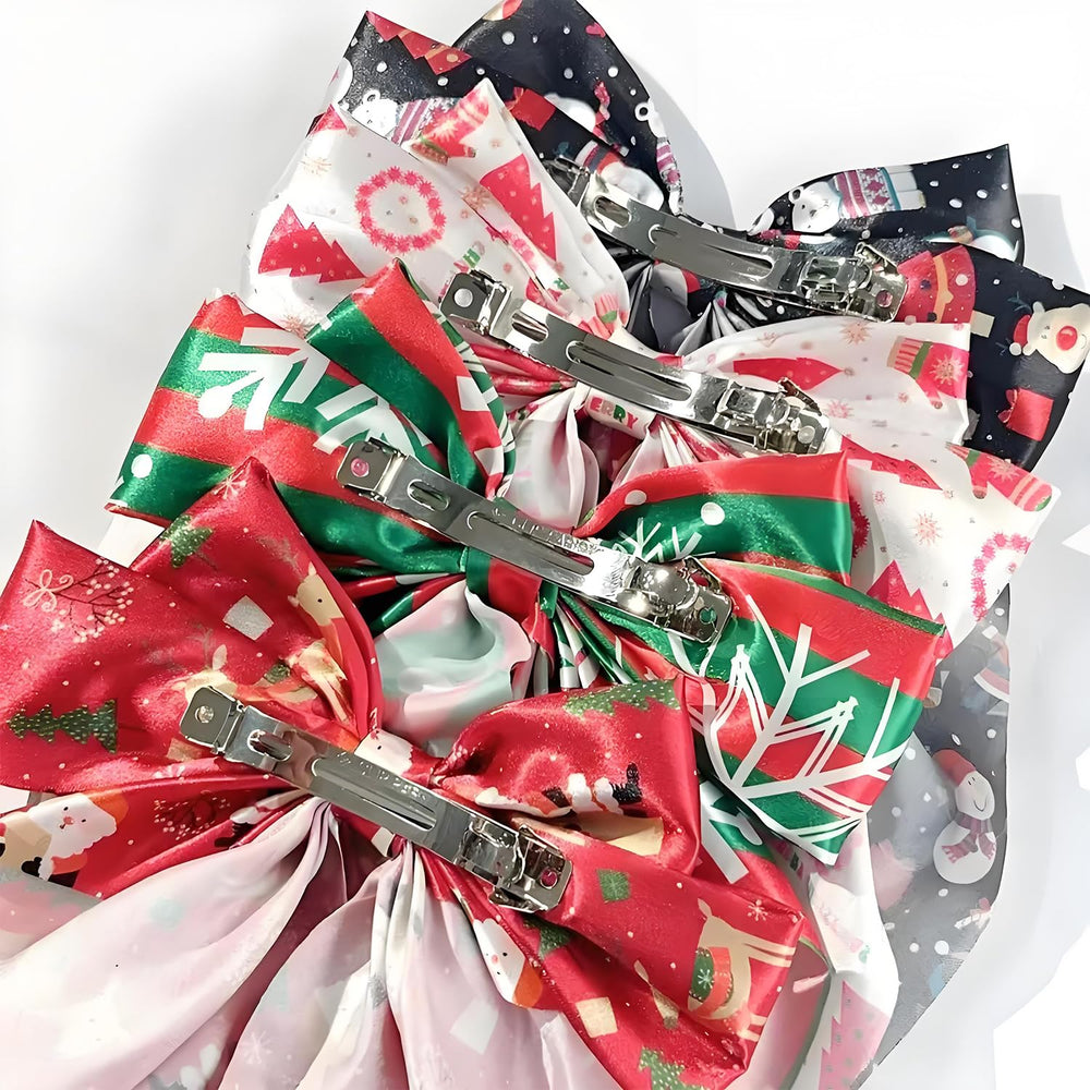 YWAOAIJD christmas satin bow clip outfit-ready design complements party-ready looks