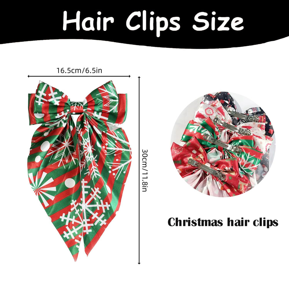 YWAOAIJD christmas satin bow clip with tree motif adds charm to party hairstyles