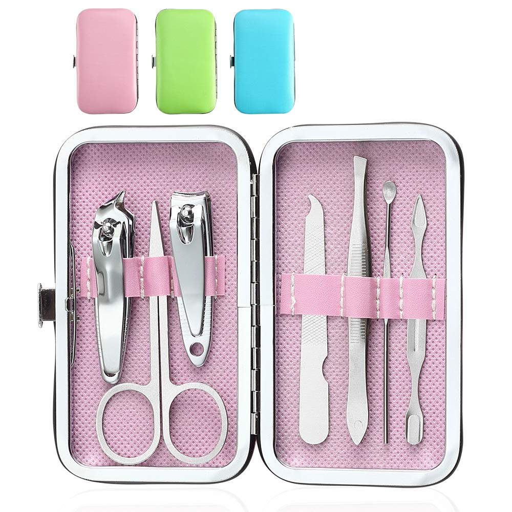 YWQ manicure set case pink – travel-ready organization for on-the-go grooming.