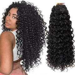 YXCHERISHAIR crochet hair full view showcasing vibrant deep wave curls.