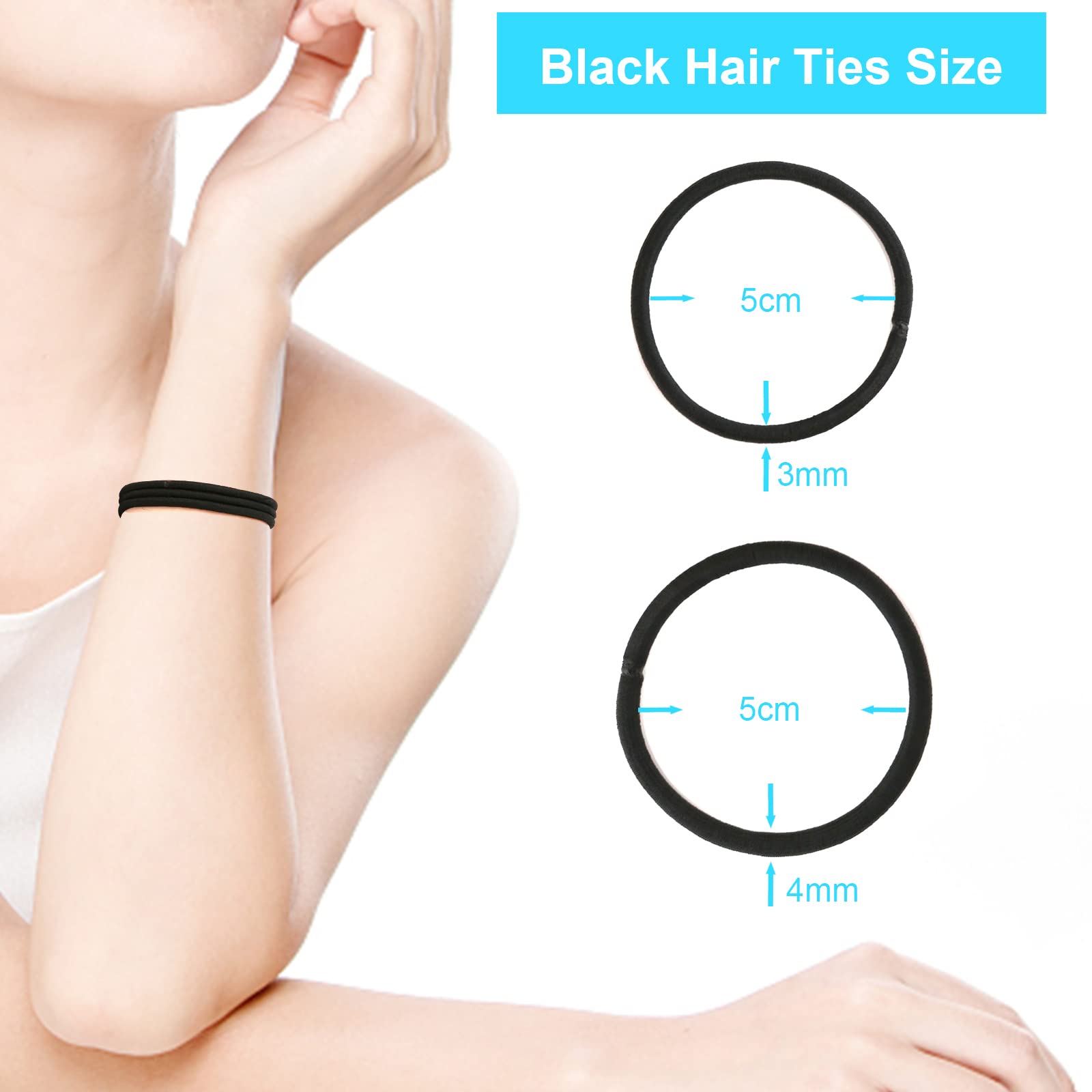 YXYL hair ties closeup-elastic-core shows premium nylon and natural rubber construction