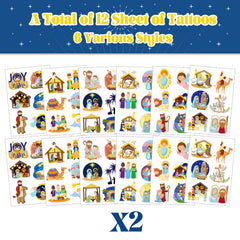 YYMYMGJ Nativity tattoos six-style collection for holiday crafts.