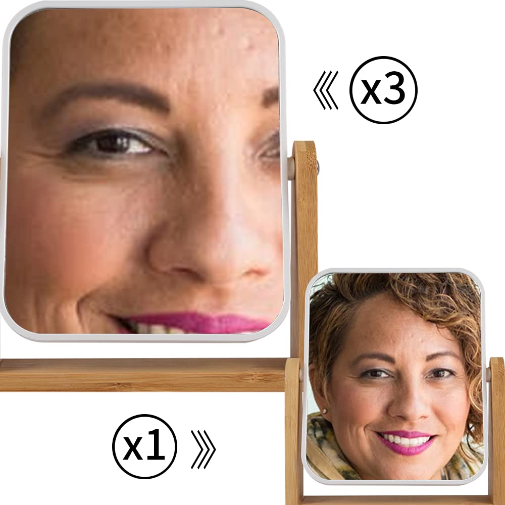 YYPDC makeup mirror white matte frame with modern, clean styling