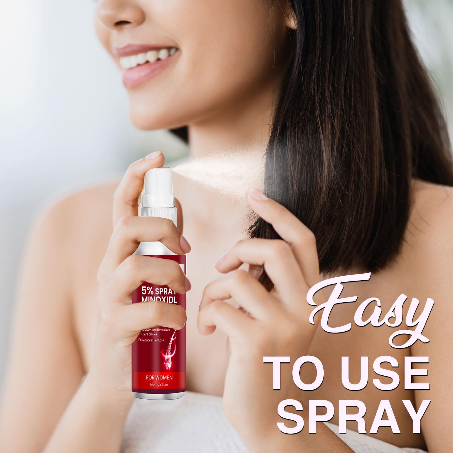 Yzmoffer dermatologist-tested minoxidil spray badge emphasizes safety.