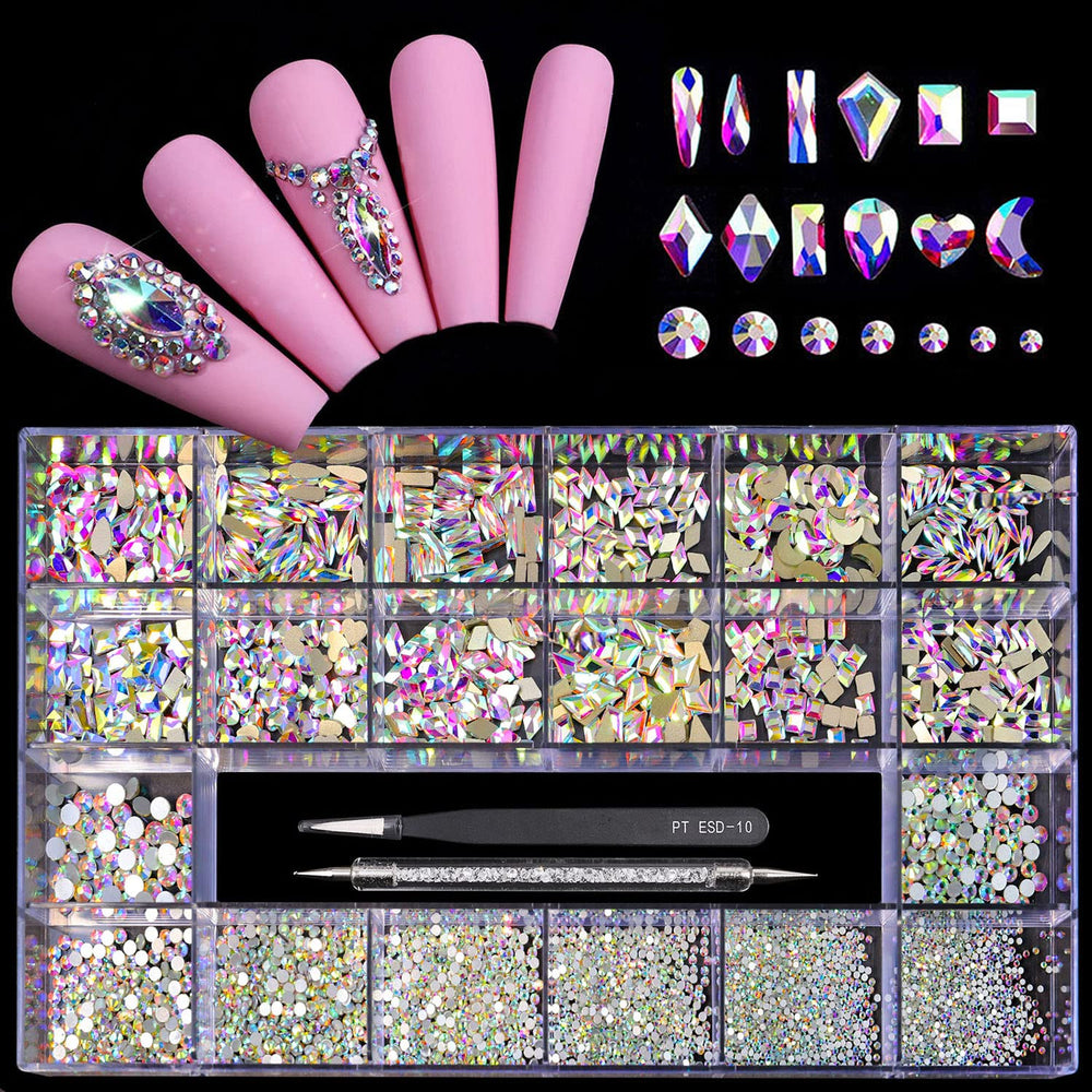 Yzzseven crystal AB diamonds close-up showcasing brilliant sparkle for nails