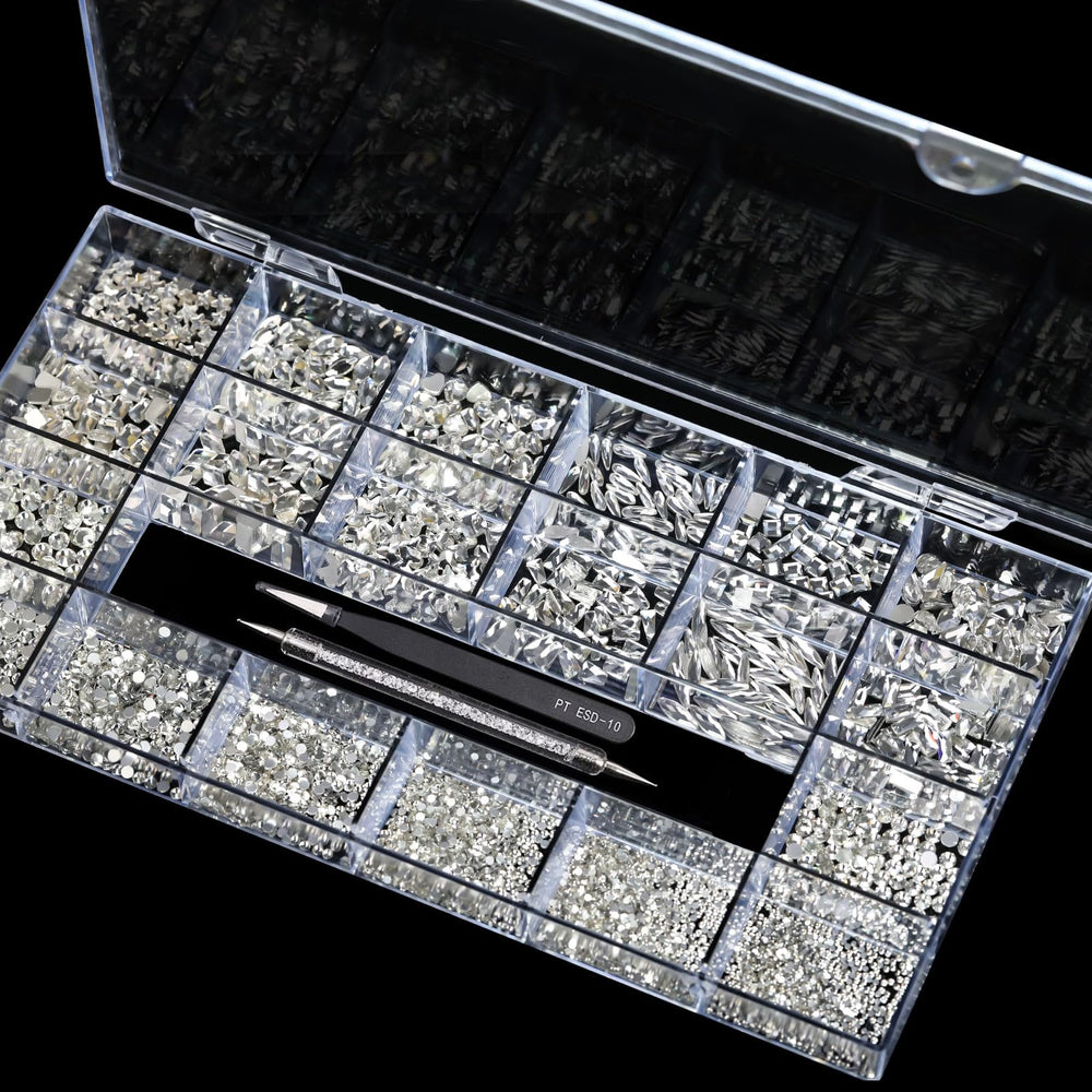 Yzzseven tools include tweezers and drill pen for precise placement.