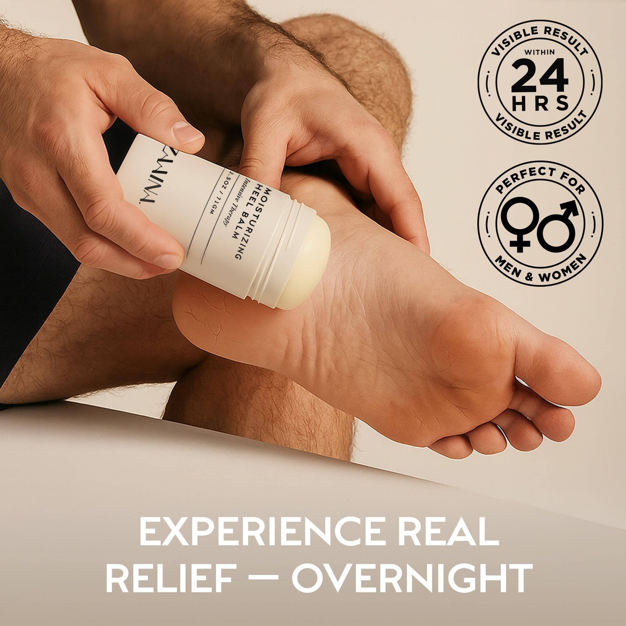 ZAAINA Intensive Heel Balm Stick softens calluses on feet, elbows, knees for smoother texture.