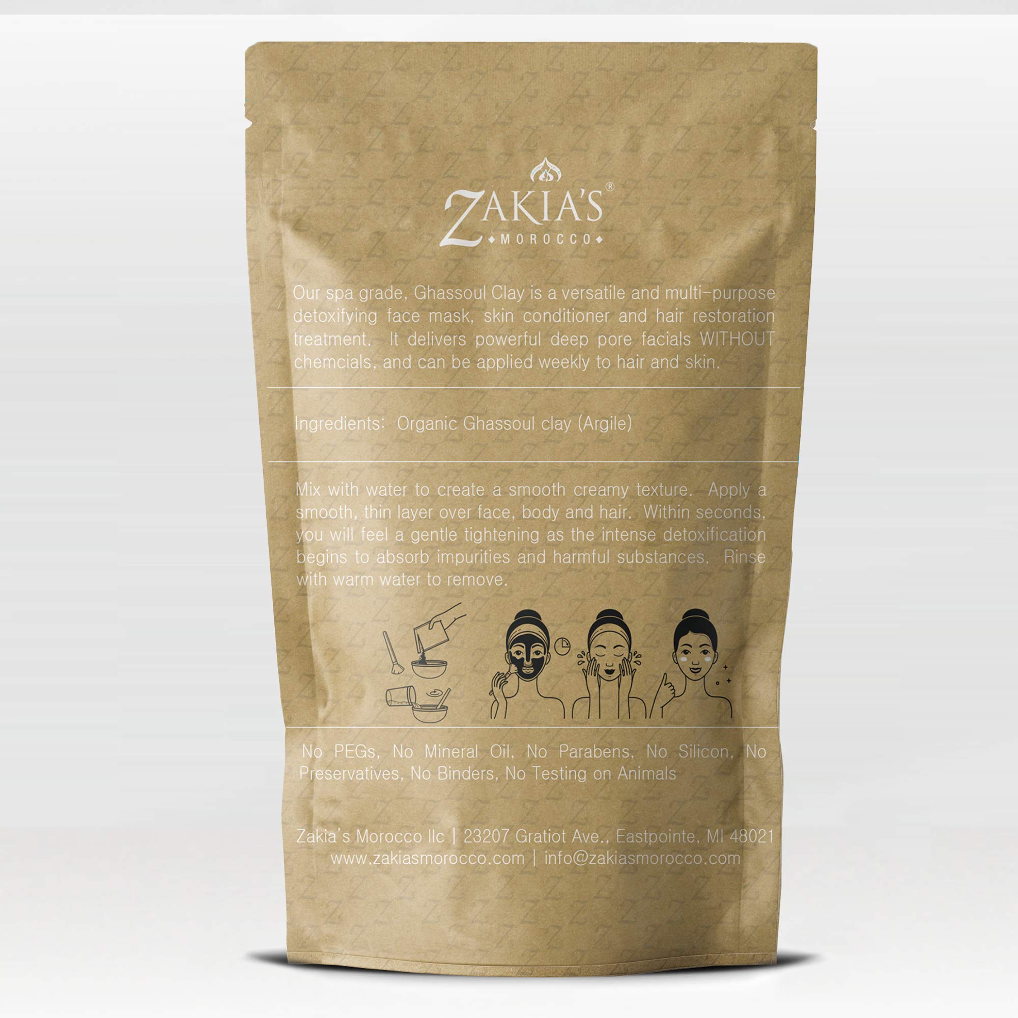 Zakia's Morocco Ghassoul Clay Mask eco-friendly packaging highlights sustainability