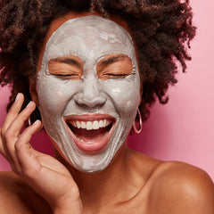Zakia's Morocco Ghassoul Clay Mask powder texture reveals mineral-rich clay for skin cleansing
