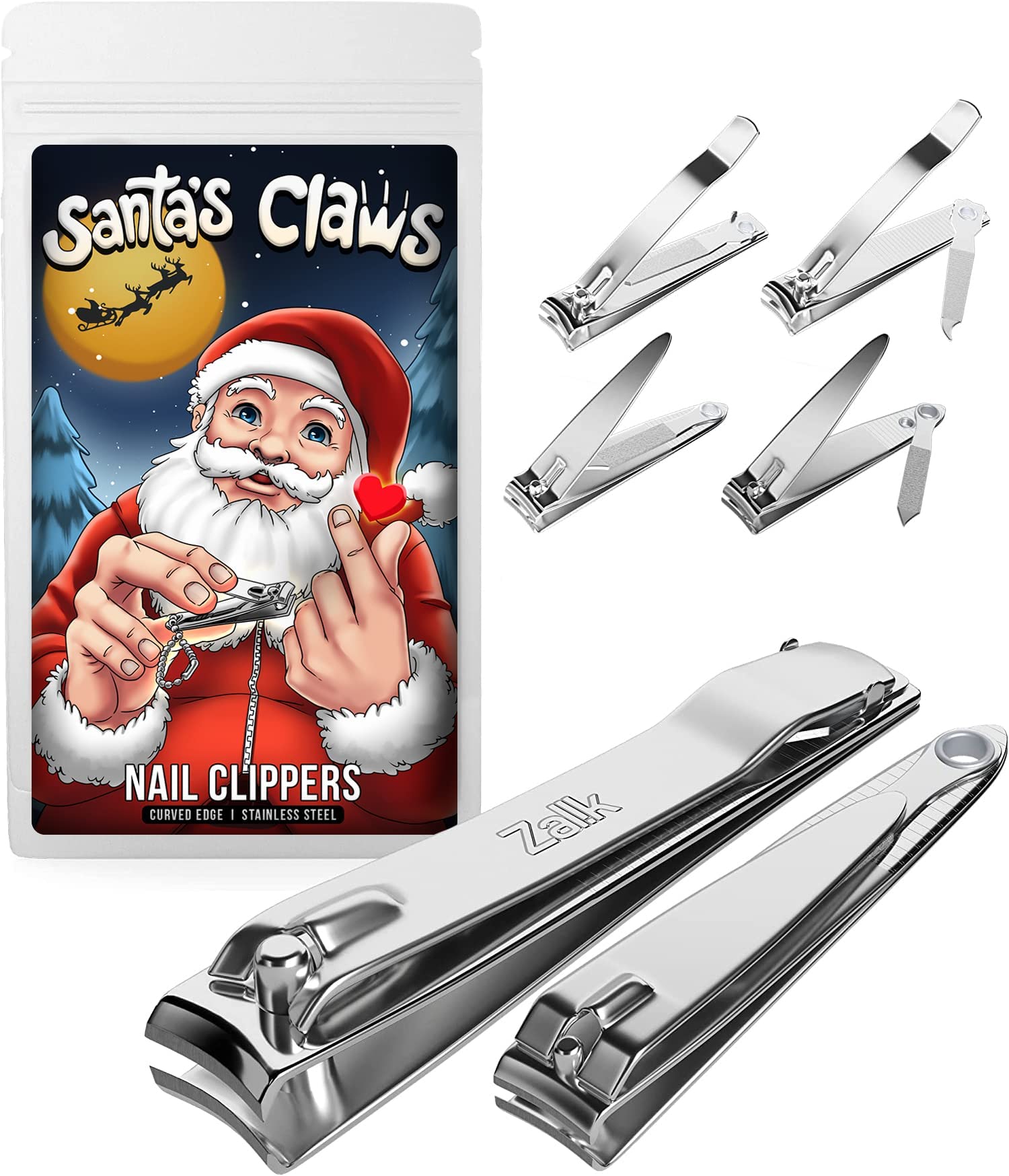 ZALIK nail clippers six-pack front view for precise nails and clean cuts