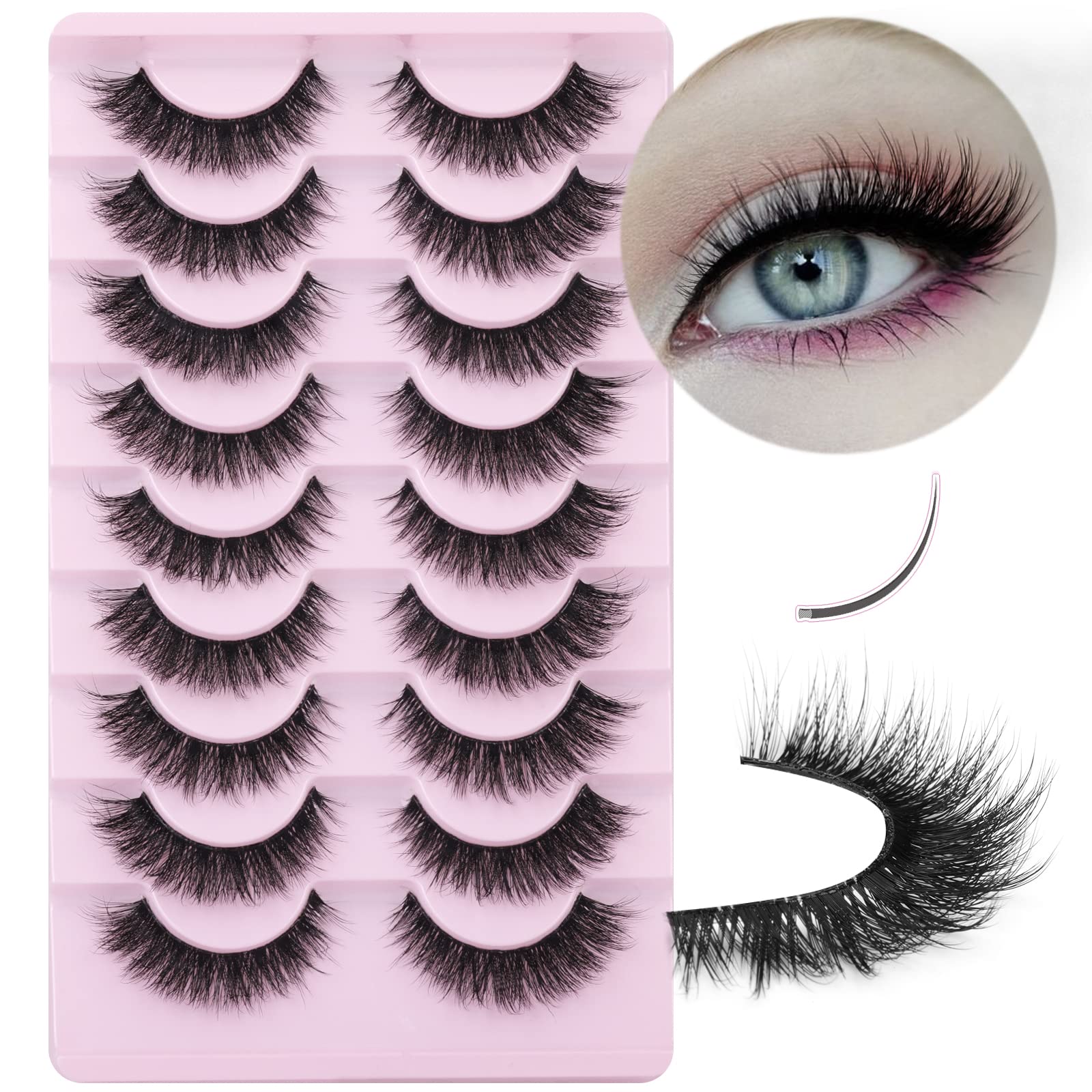zanlufly cat-eye winged lashes lift eyes with subtle drama.