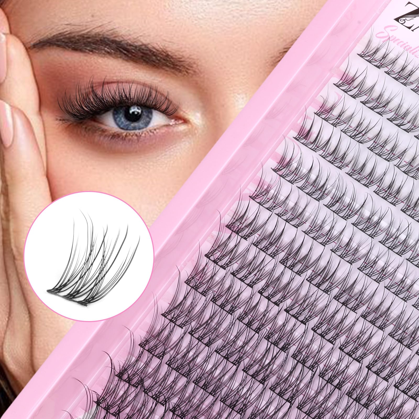 Zanlufly lash clusters 14mm-natural-look suit longer lashes with a casual chic vibe.
