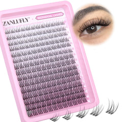 Zanlufly lash clusters wispy-extensions provide a natural daily flutter.