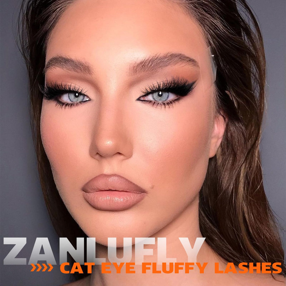 Zanlufly lashes application step – easy trim and shaping for a custom fit.