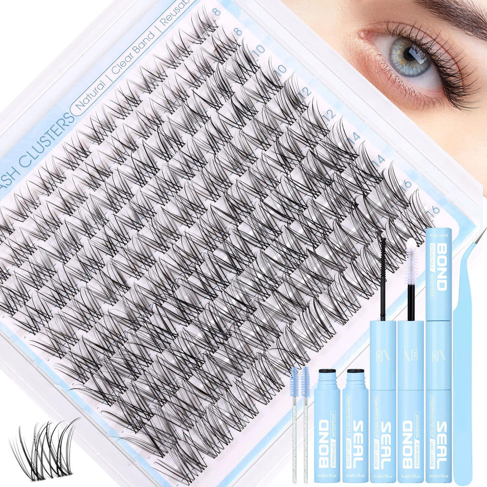 ZANLUFLY natural lash clusters kit for easy at-home wispy lashes