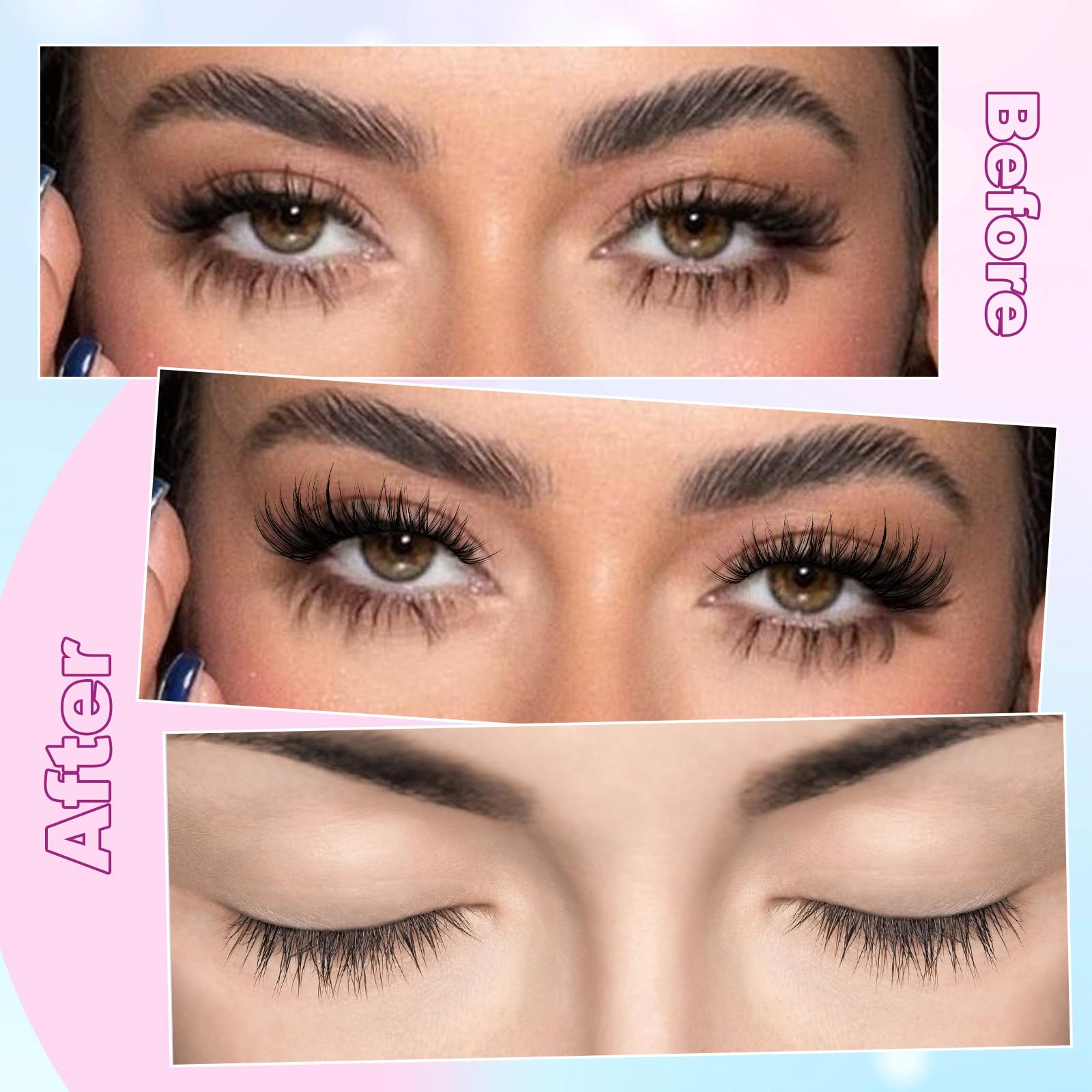 Zanlufly packaging display of the lash clusters kit for easy shopping.