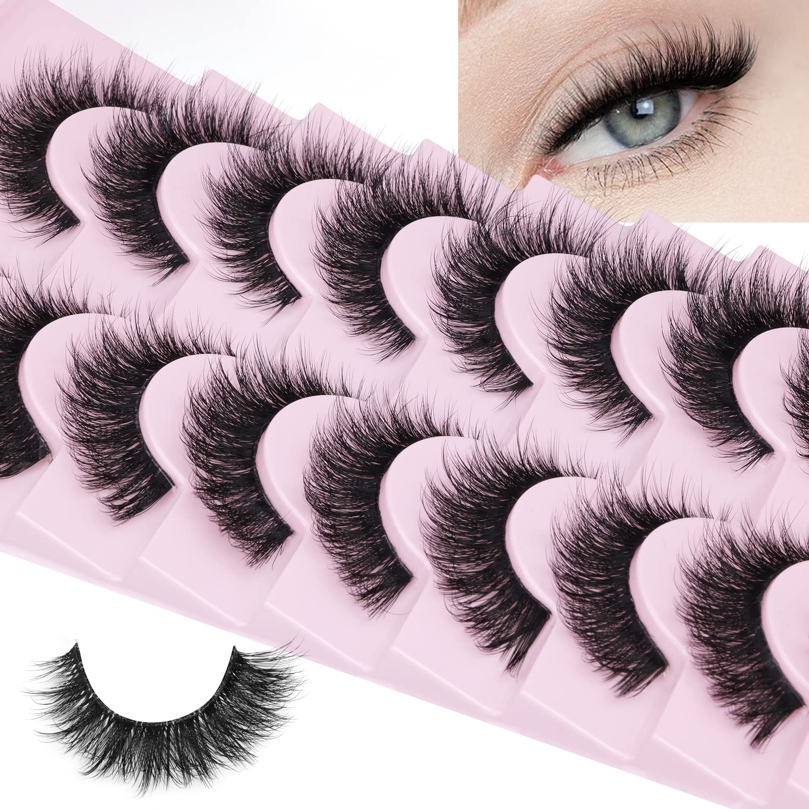 zanlufly Russian strip lashes cat eye mink with natural volume for enhanced eyes.