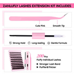 Zanlufly lash bond and seal shown for secure, long-lasting wear.