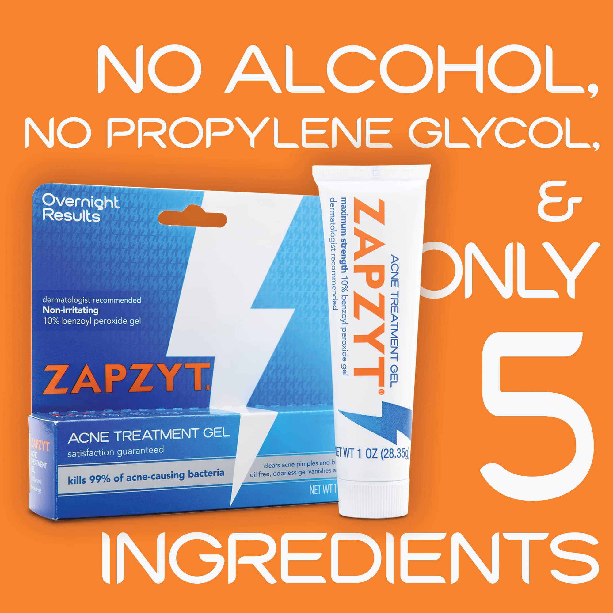 Zapzyt gel texture closeup highlighting non-greasy, clear-drying formula.