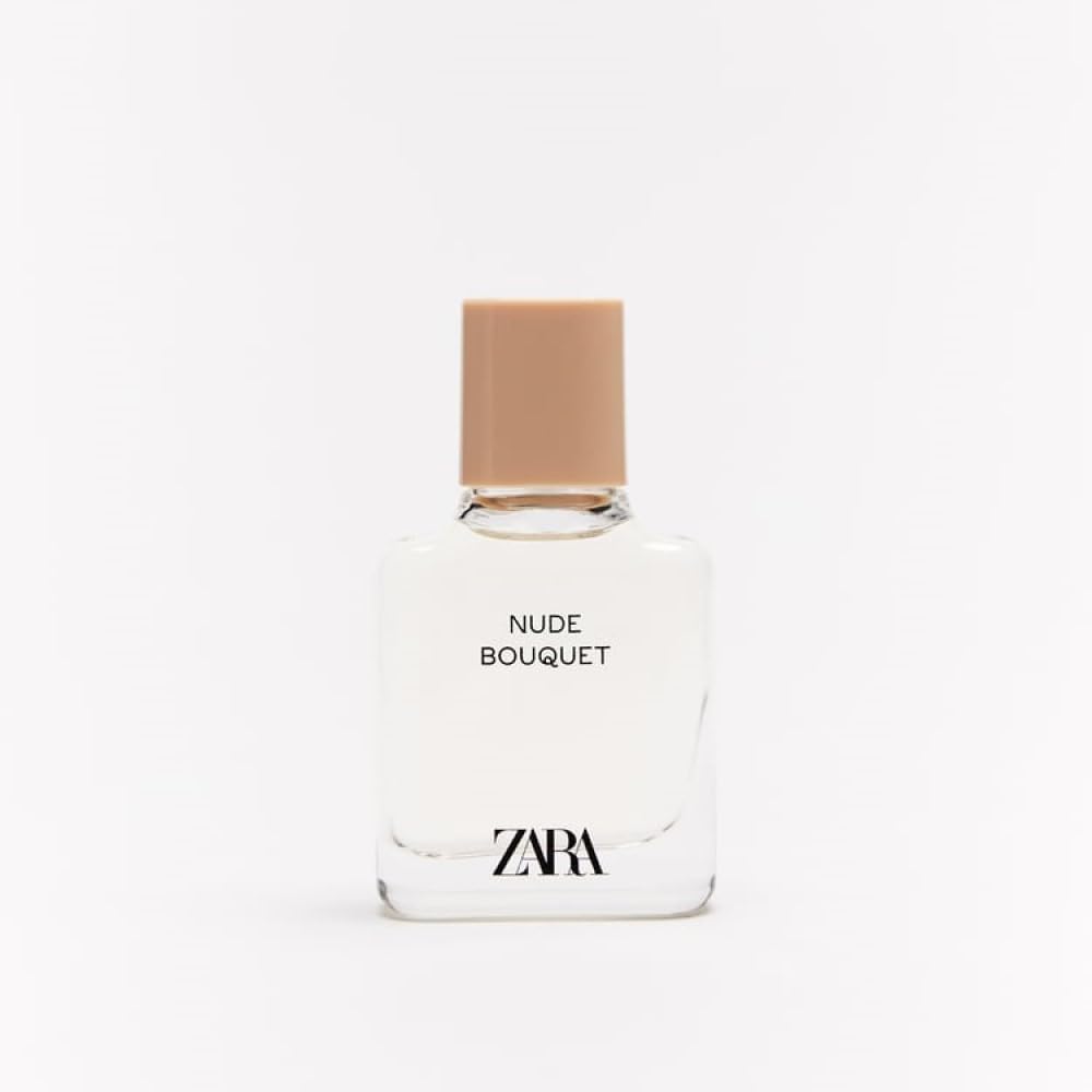 Zara Nude Bouquet bottle-side angle highlights sleek design for chic vanity