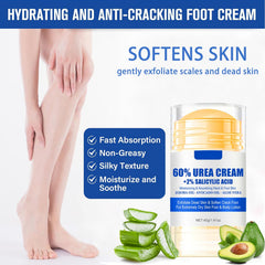 ZARICS Urea Foot Cream Bottle with 60% urea and 2% salicylic acid for gentle exfoliation.