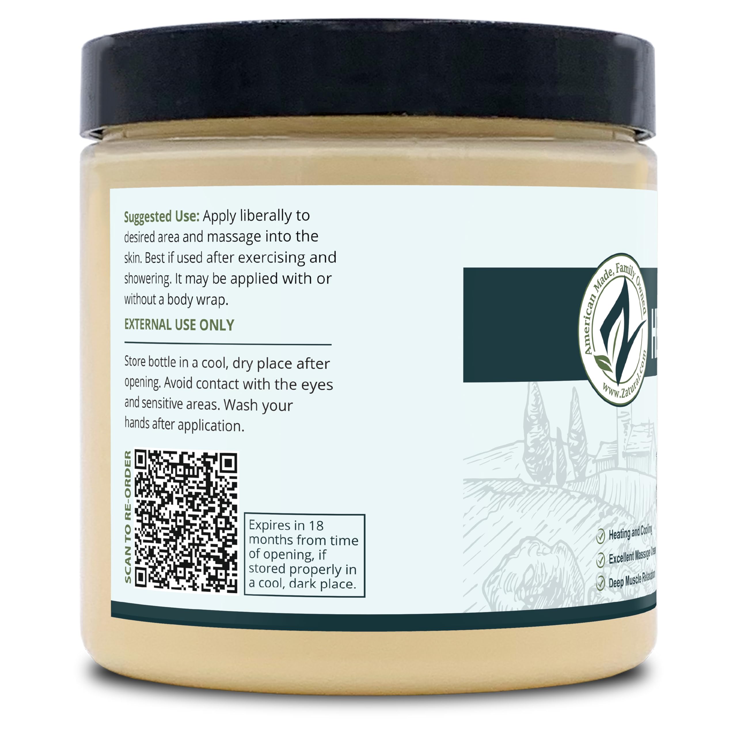 Zatural Hot Cream creating a spa-like home massage session.