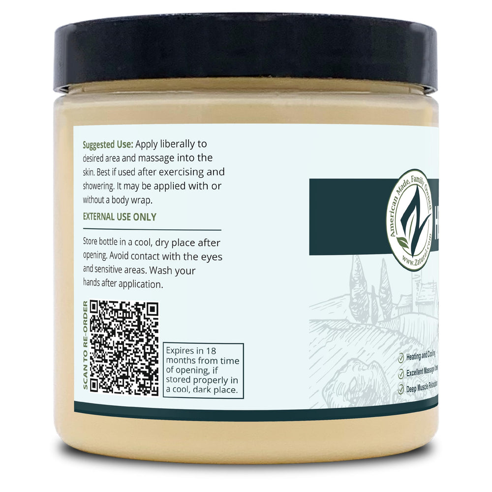 Zatural Hot Cream creating a spa-like home massage session.
