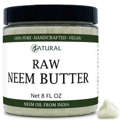 Zatural Organic Neem Butter-Coconut Oil jar shows rich cream for full-body hydration