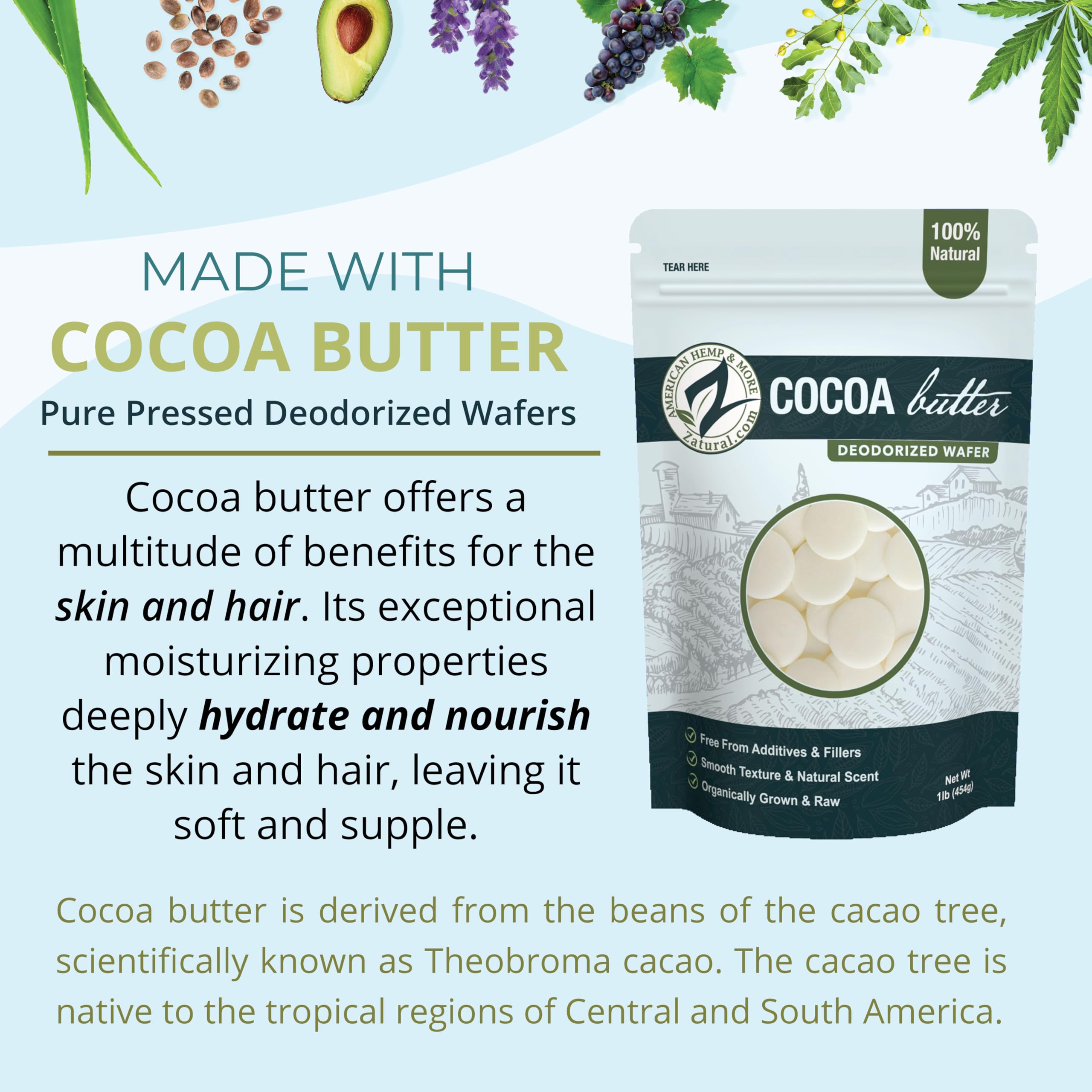Zatural cocoa butter wafers ideal for chocolate confectionery and baking projects