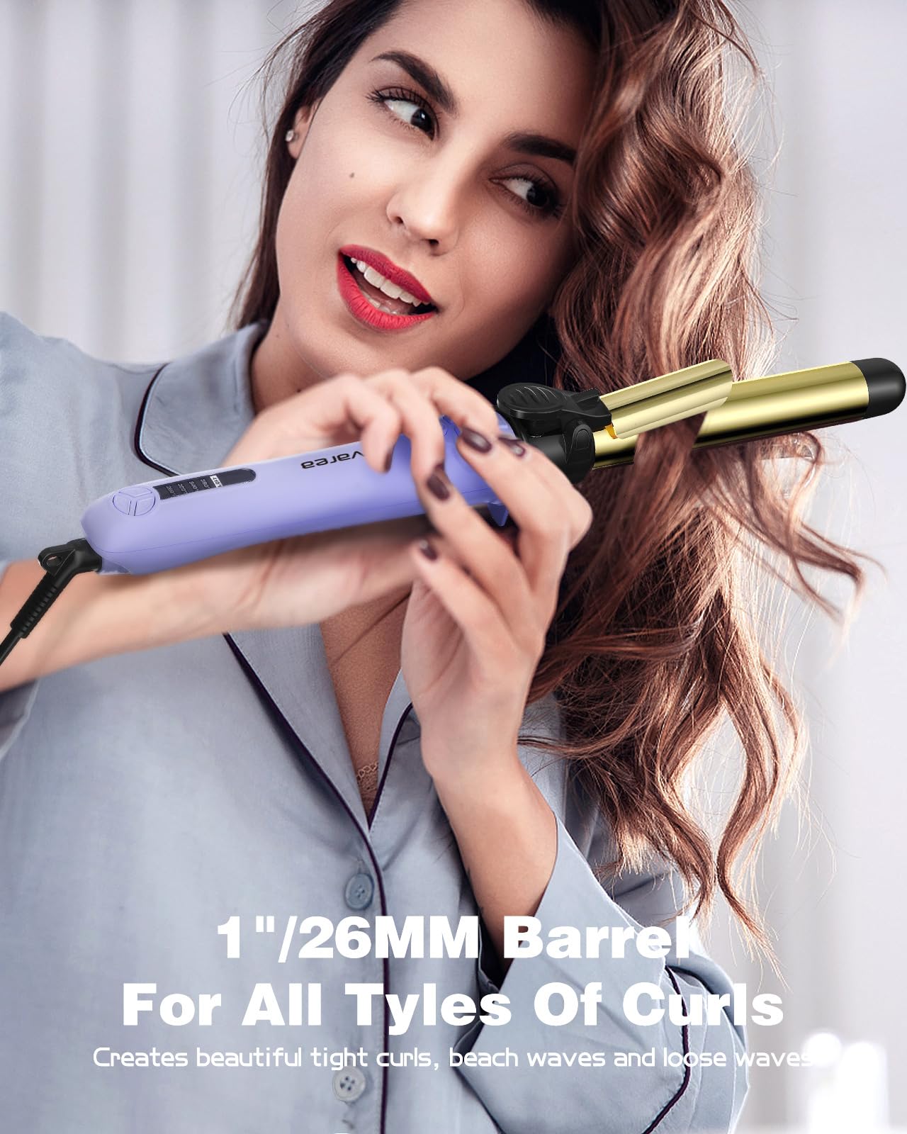 zavarea-1-inch-rotating-wand-in-use demonstrates single-handed operation for effortless styling.