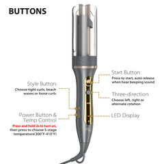 Zavarea anti-scald safety shield visible on curling iron
