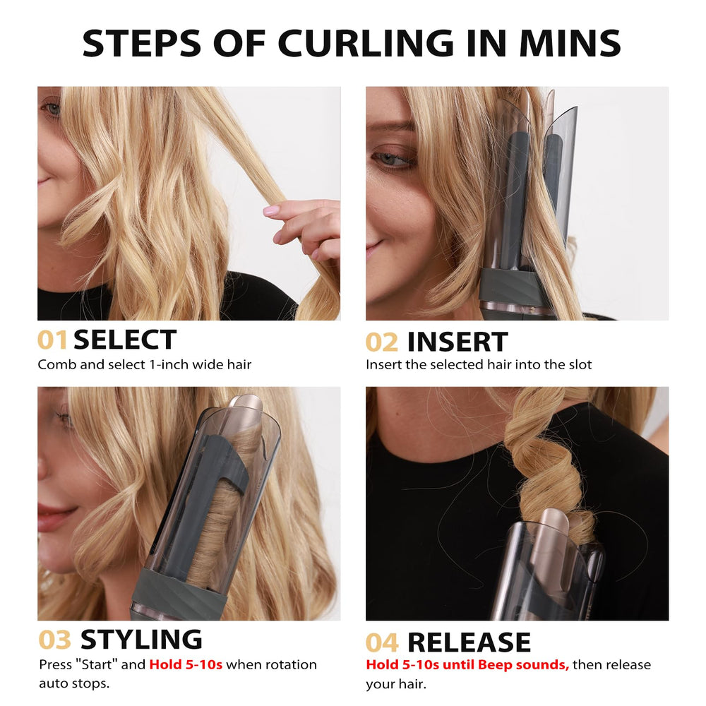 Zavarea curling iron control panel with temp and direction indicators