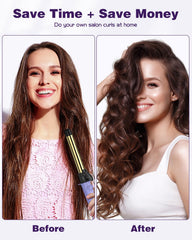zavarea professional curling wand titanium barrel close-up shows ultra-high heat and corrosion resistance.