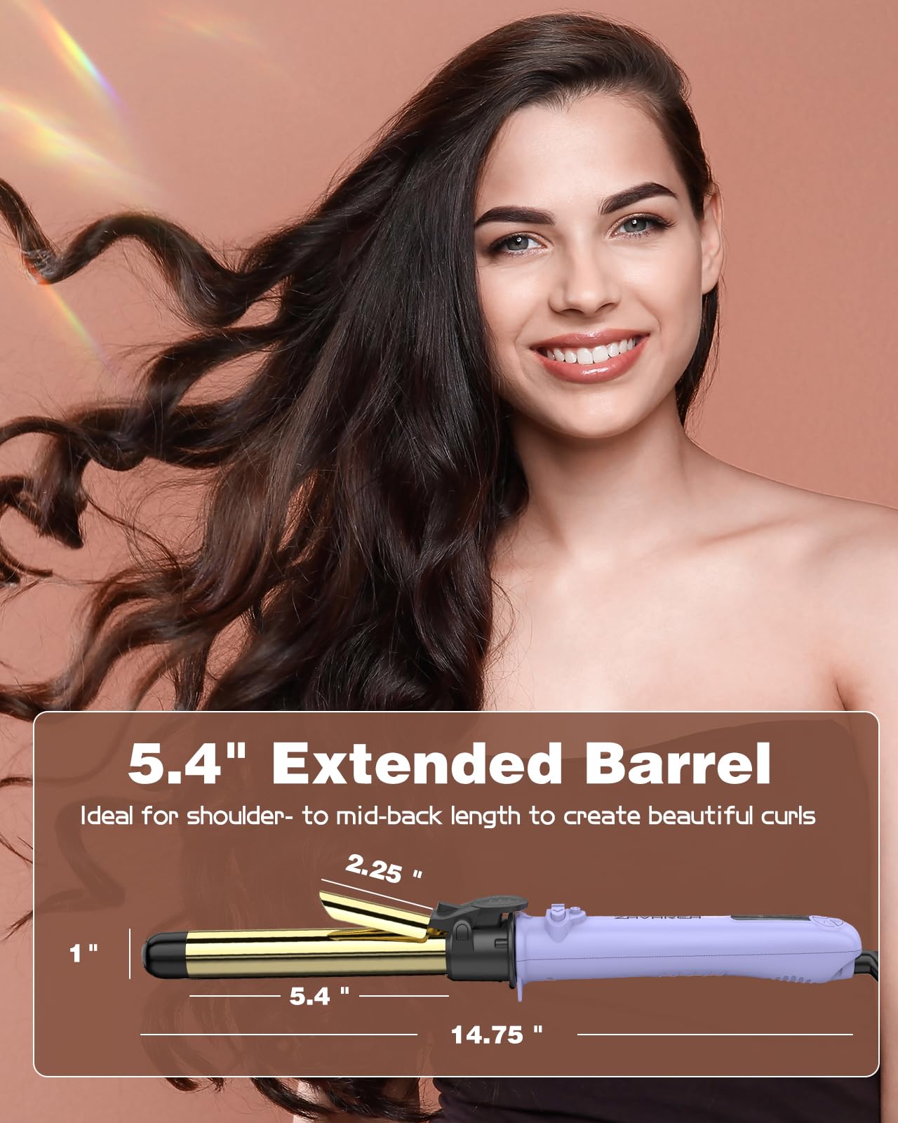 zavarea-purple-automatic-curler close-up showcases vibrant finish and user-friendly design.