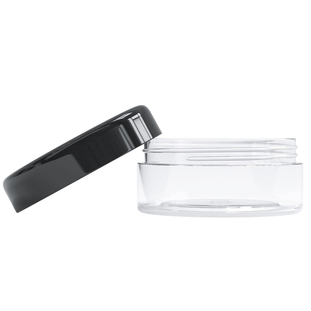ZAVBE 100-pack round jars in clear color for organized storage.