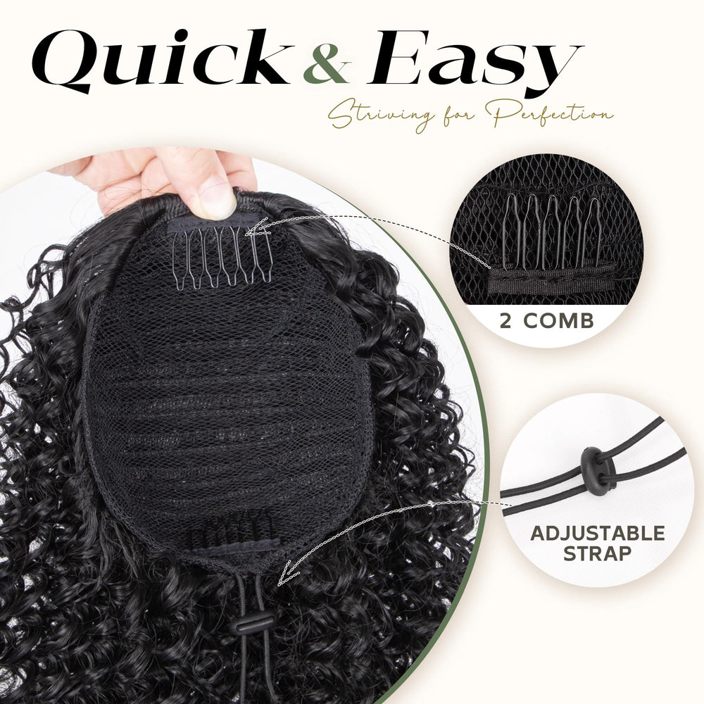 ZAVIDE daily-use curly ponytail shown for versatile styling with outfits.