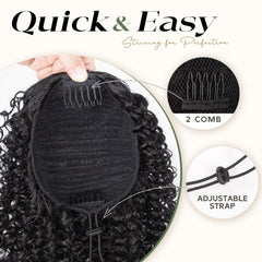 ZAVIDE daily-use curly ponytail shown for versatile styling with outfits.