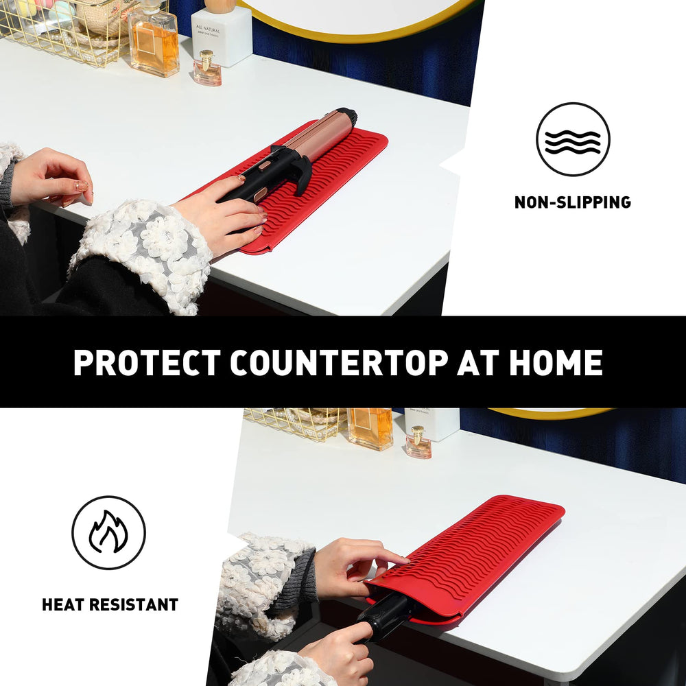 ZAXOP red silicone mat pouch ready for hot tools during travel and use