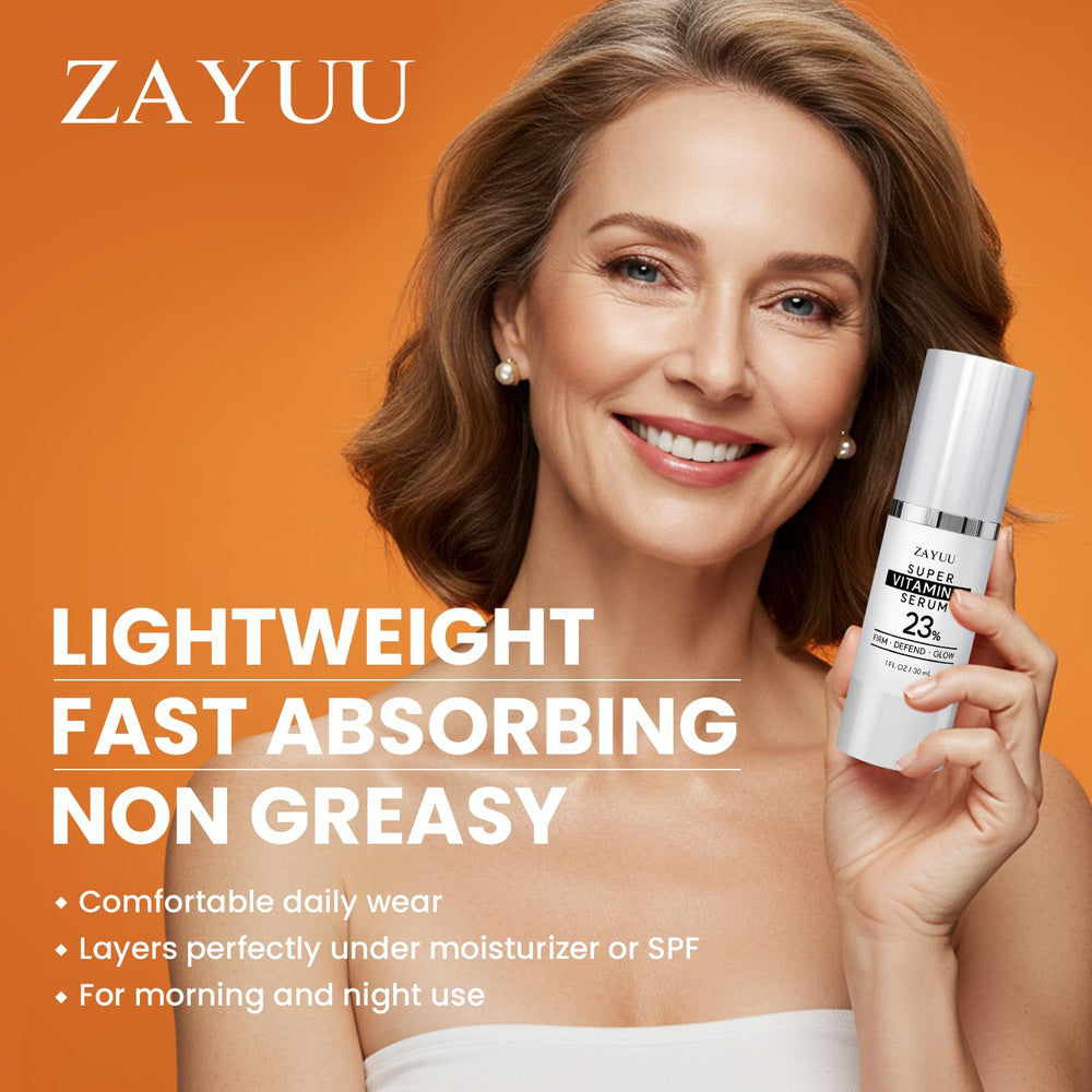 ZAYUU ferulic acid and vitamin E shield—stabilize C and protect skin.