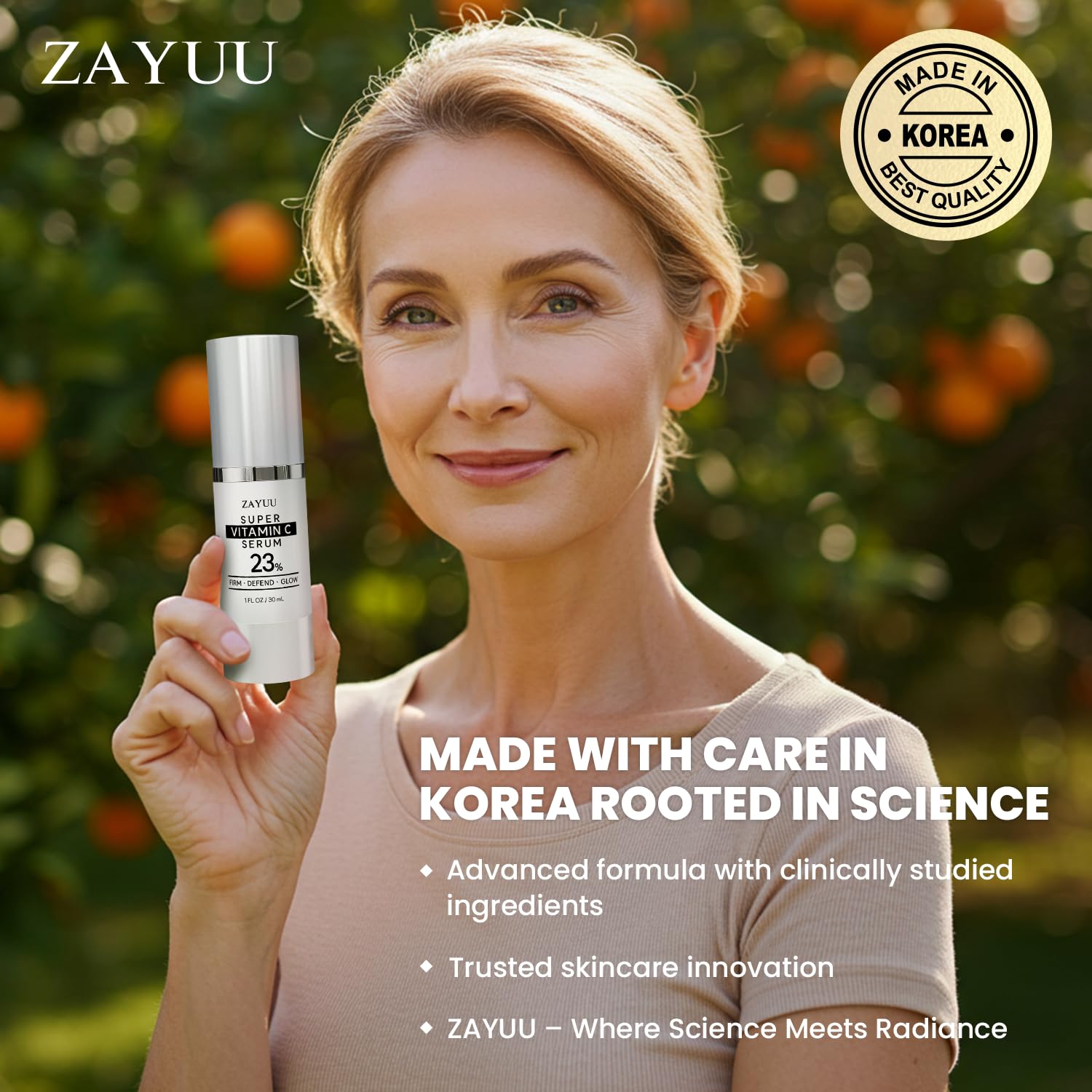 ZAYUU serum texture close-up—lightweight, non-greasy finish for layering.