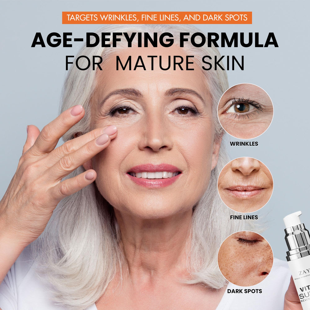 ZAYUU Super Vitamin C Face Serum being applied for glow and hydration