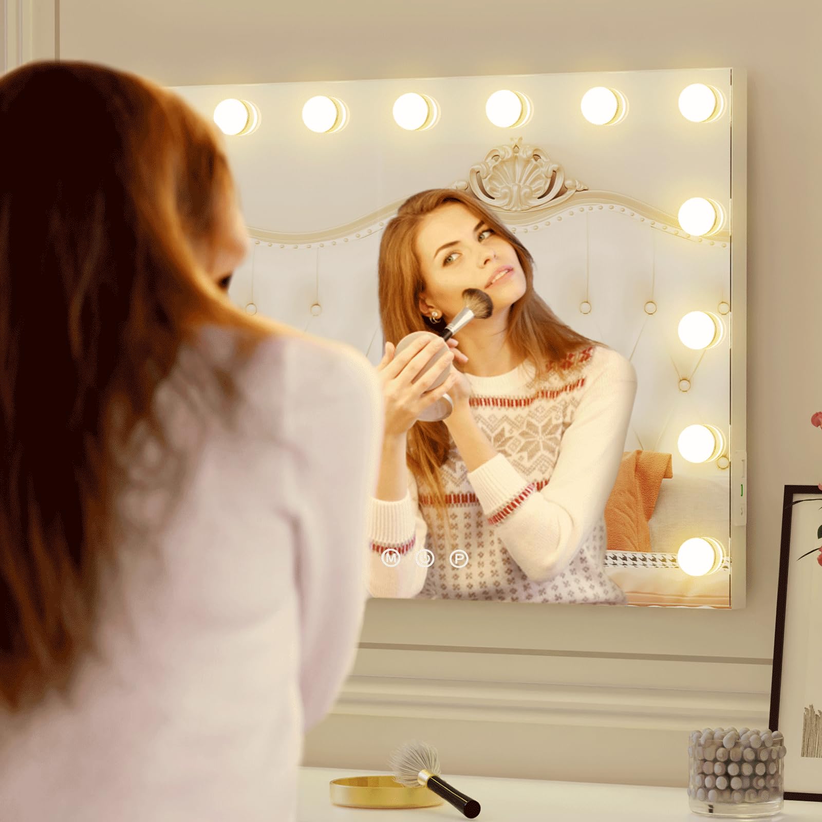 ZazaFi vanity mirror includes a detachable 10X magnifying round mirror for precision.